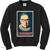Retro Poster Ruth Bader Ginsburg I Dissent RBG Kids Sweatshirt thumb 0