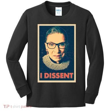 Retro Poster Ruth Bader Ginsburg I Dissent RBG Kids Long Sleeve Shirt