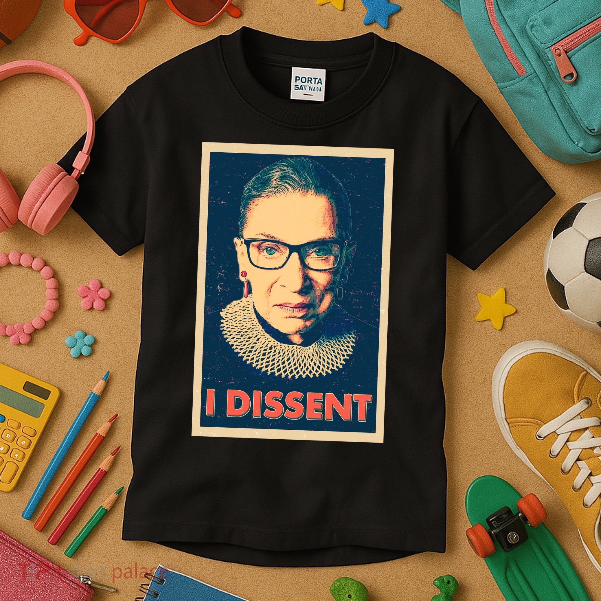 Retro Poster Ruth Bader Ginsburg I Dissent RBG Kids T-Shirt