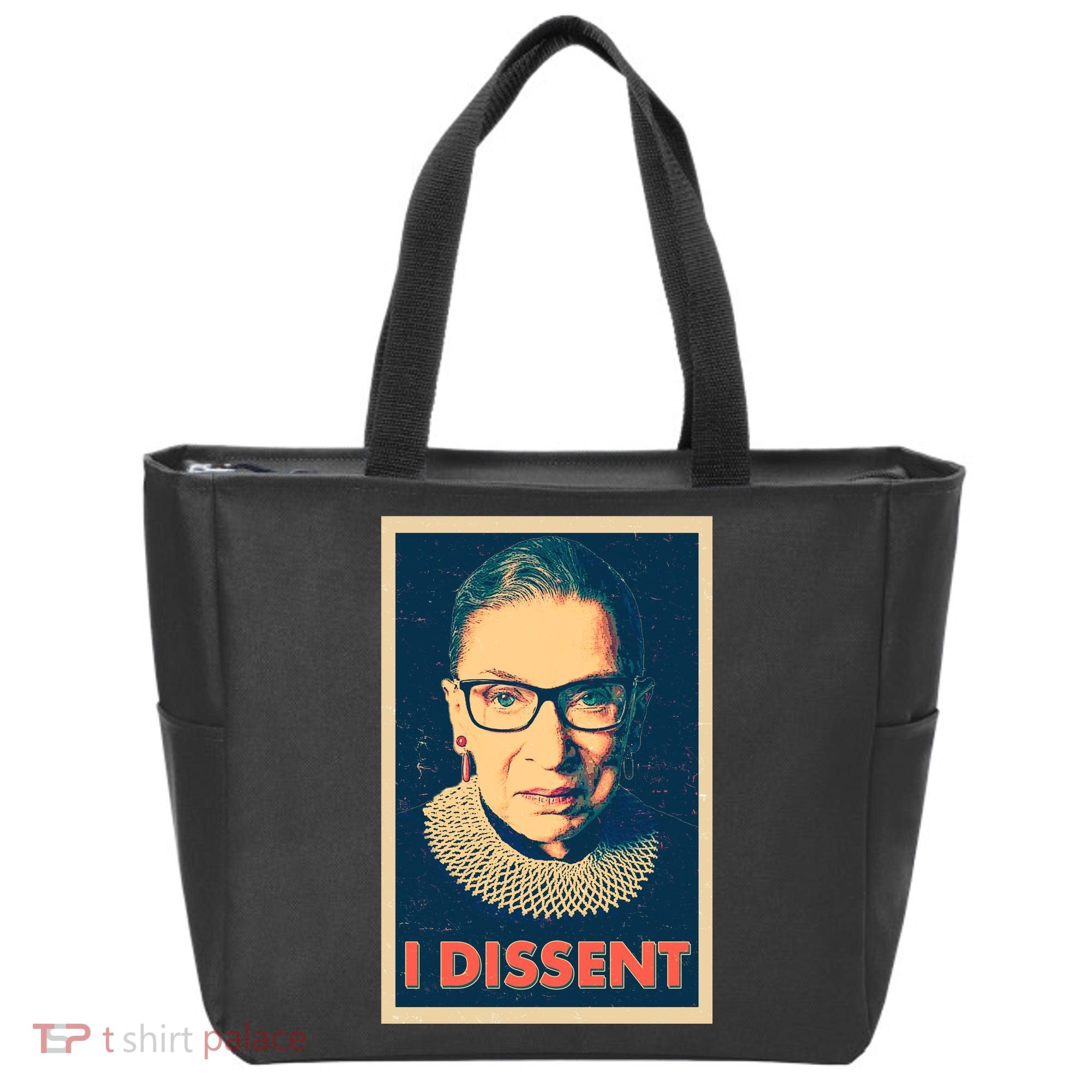 Retro Poster Ruth Bader Ginsburg I Dissent RBG Tote Bag
