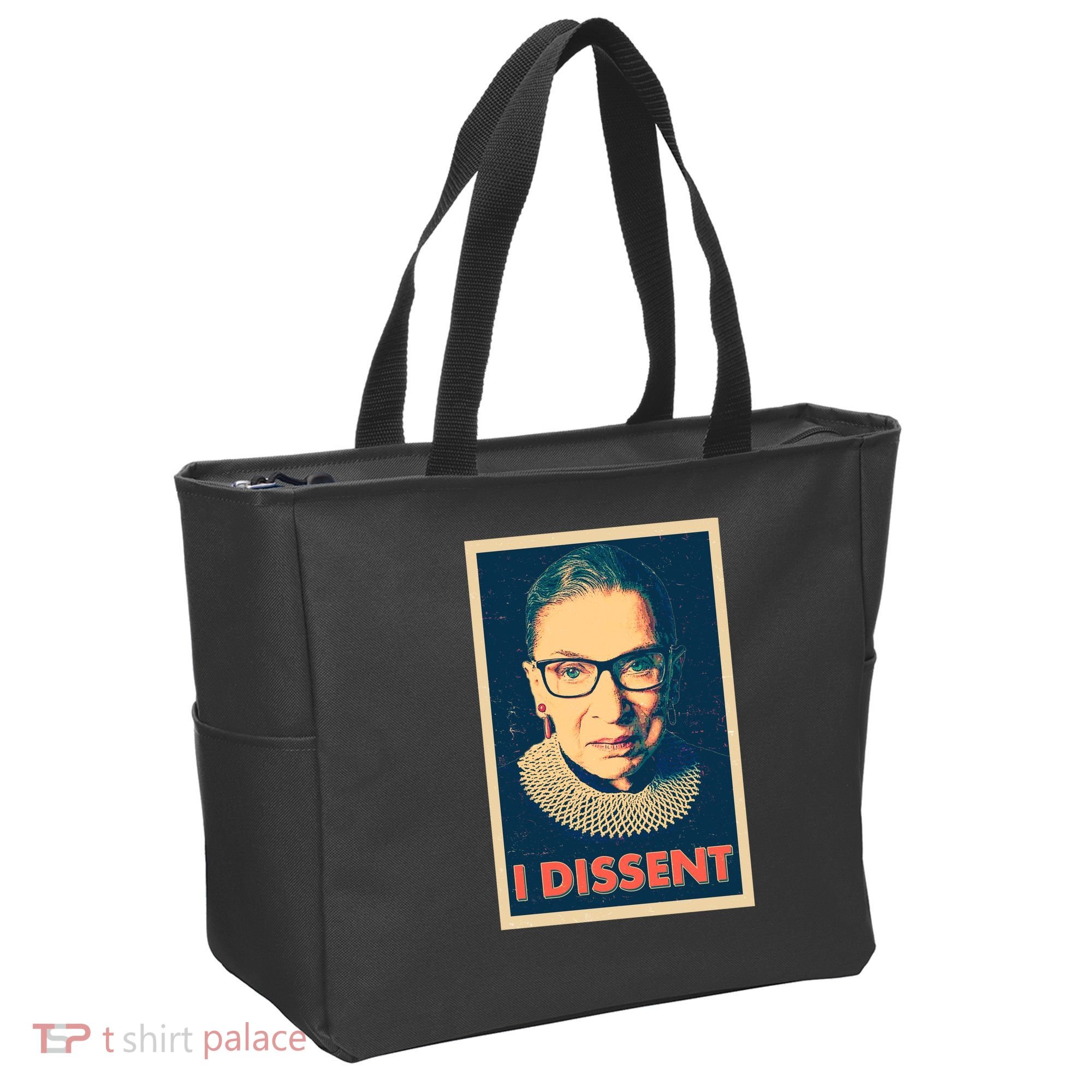 Retro Poster Ruth Bader Ginsburg I Dissent RBG Tote Bag