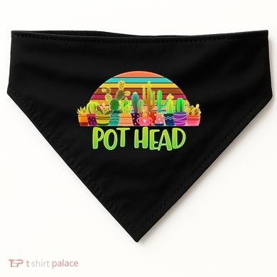 Retro Pot Head Plant Lover USA-Made Doggie Bandana