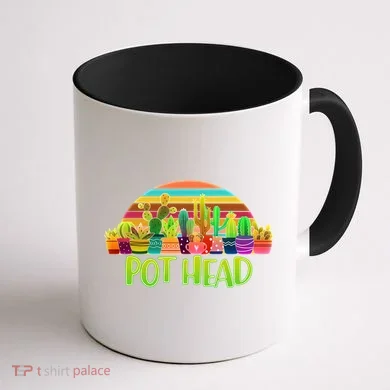 Retro Pot Head Plant Lover Coffee Mug back