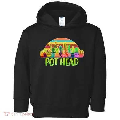 Retro Pot Head Plant Lover Toddler Hoodie