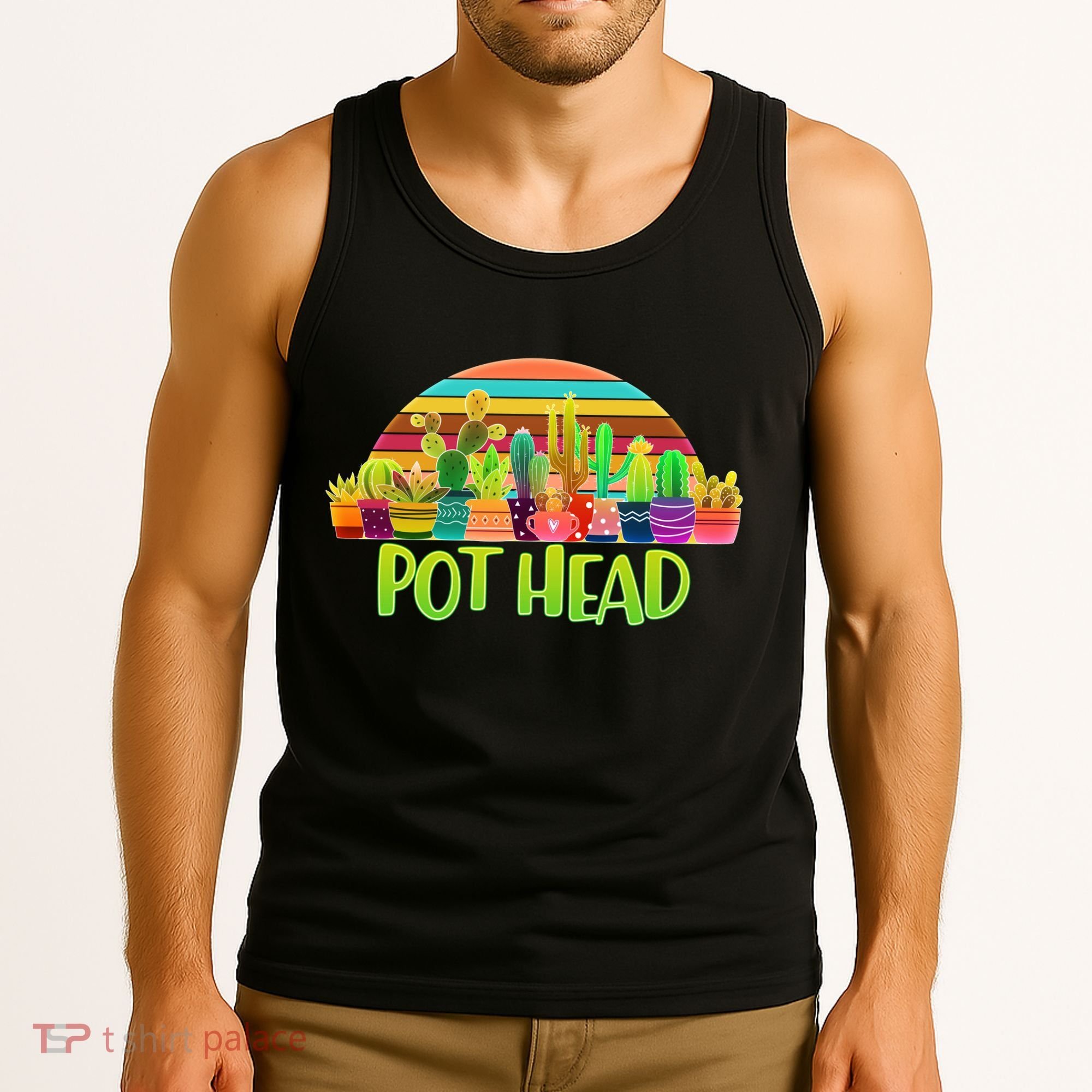 Retro Pot Head Plant Lover Tank Top