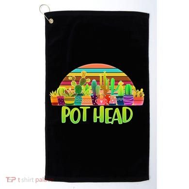 Retro Pot Head Plant Lover Golf Towel