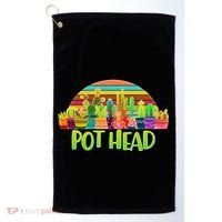 Retro Pot Head Plant Lover Golf Towel thumb 0
