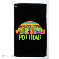 Retro Pot Head Plant Lover Golf Towel thumb 0
