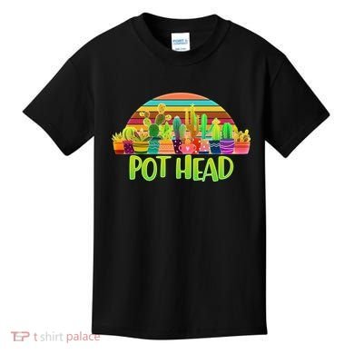 Retro Pot Head Plant Lover Kids T-Shirt
