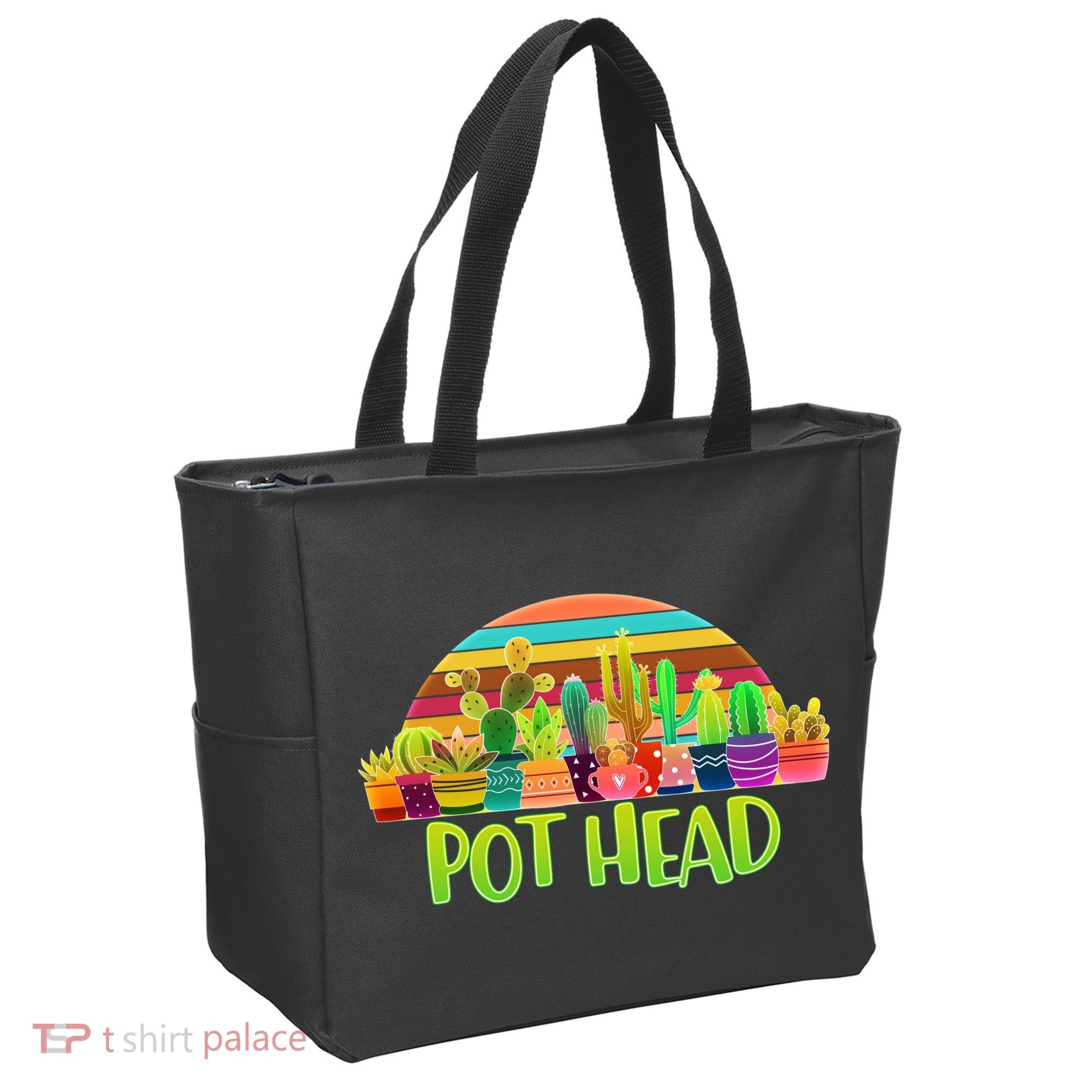 Retro Pot Head Plant Lover Tote Bag