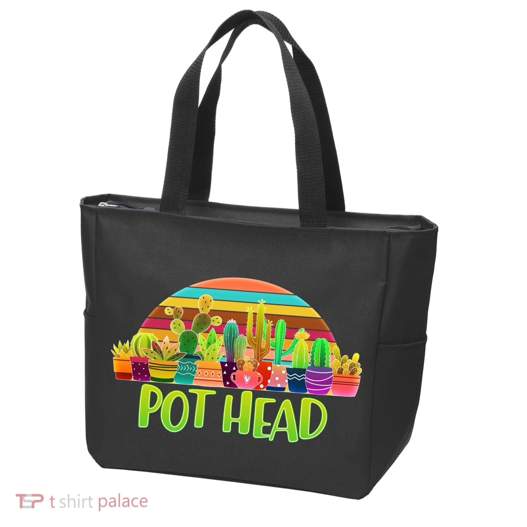 Retro Pot Head Plant Lover Tote Bag