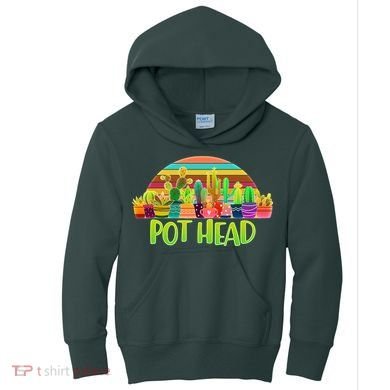 Retro Pot Head Plant Lover Kids Hoodie