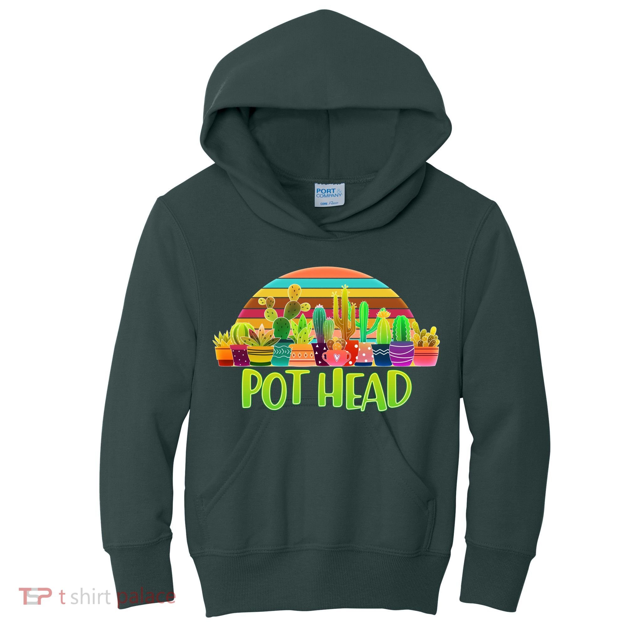 Retro Pot Head Plant Lover Kids Hoodie