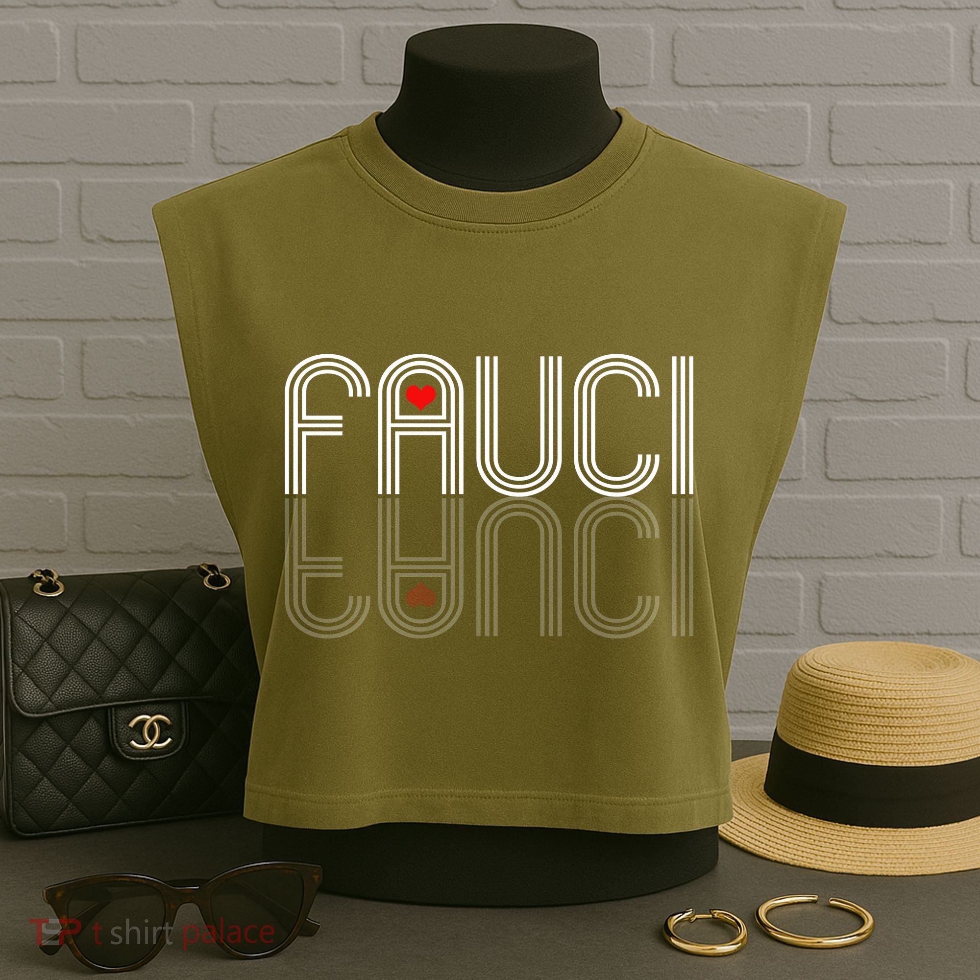Retro Pro I Heart Dr Fauci Garment-Dyed Women's Muscle Tee