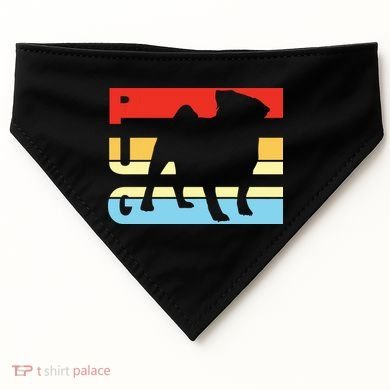 Retro Pug Logo USA-Made Doggie Bandana