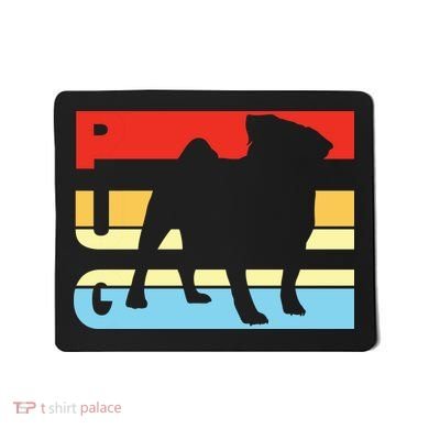 Retro Pug Logo Mousepad