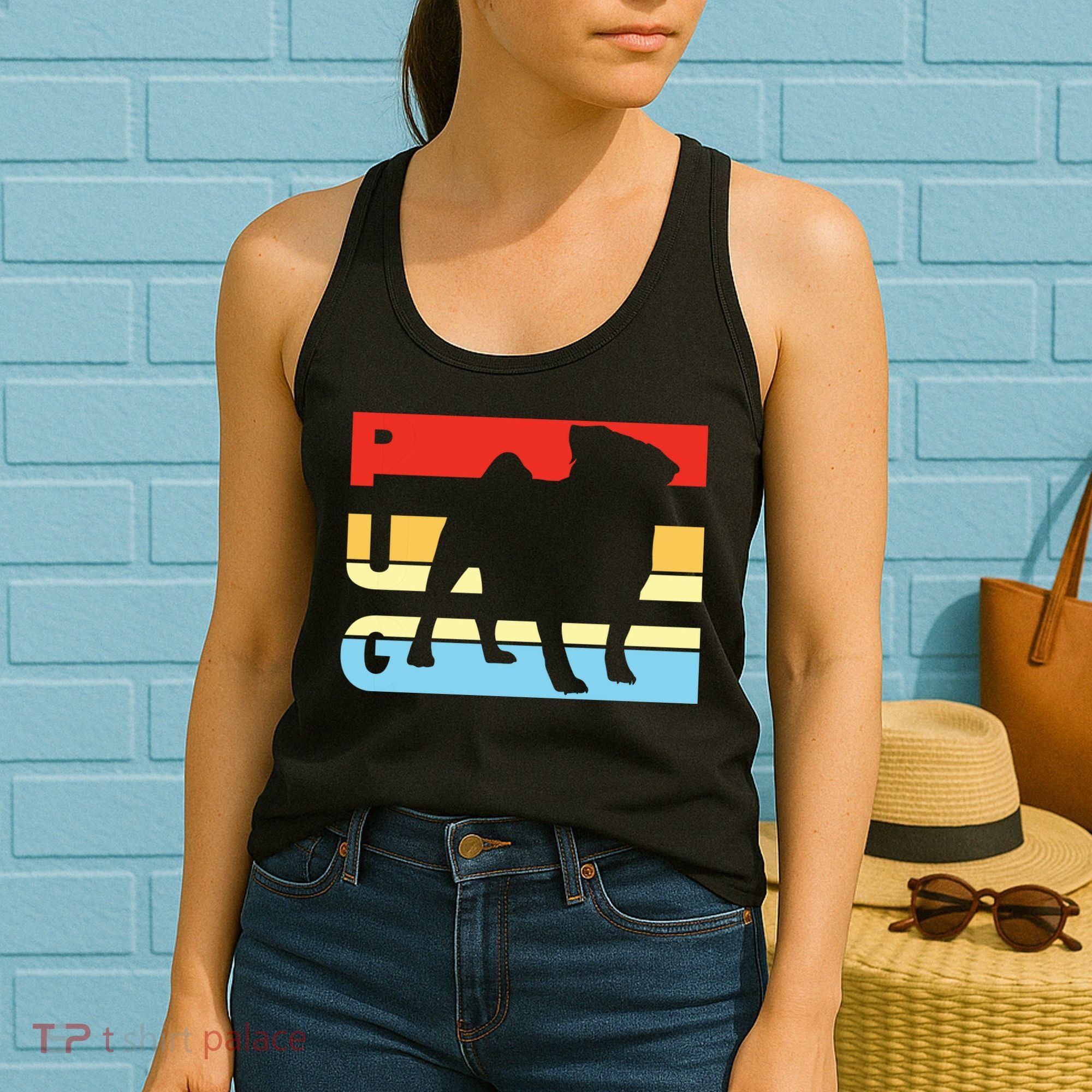Retro Pug Logo Women's Tank Top