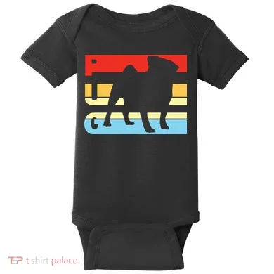 Retro Pug Logo Baby Bodysuit