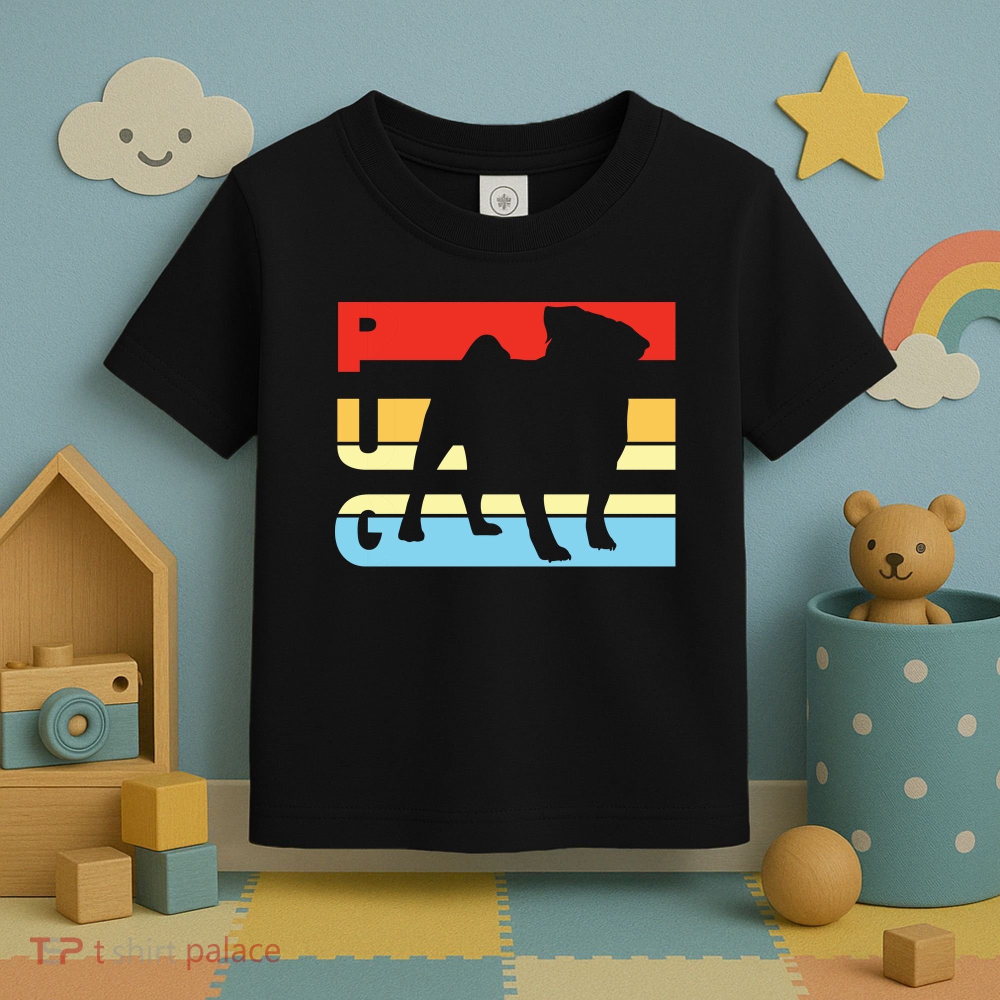 Retro Pug Logo Toddler T-Shirt