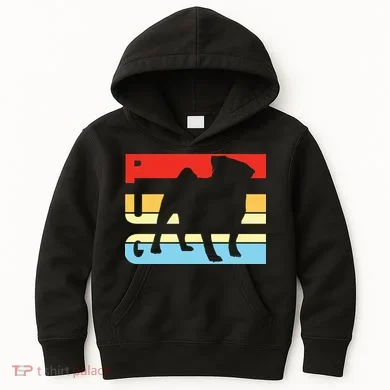 Retro Pug Logo Kids Hoodie