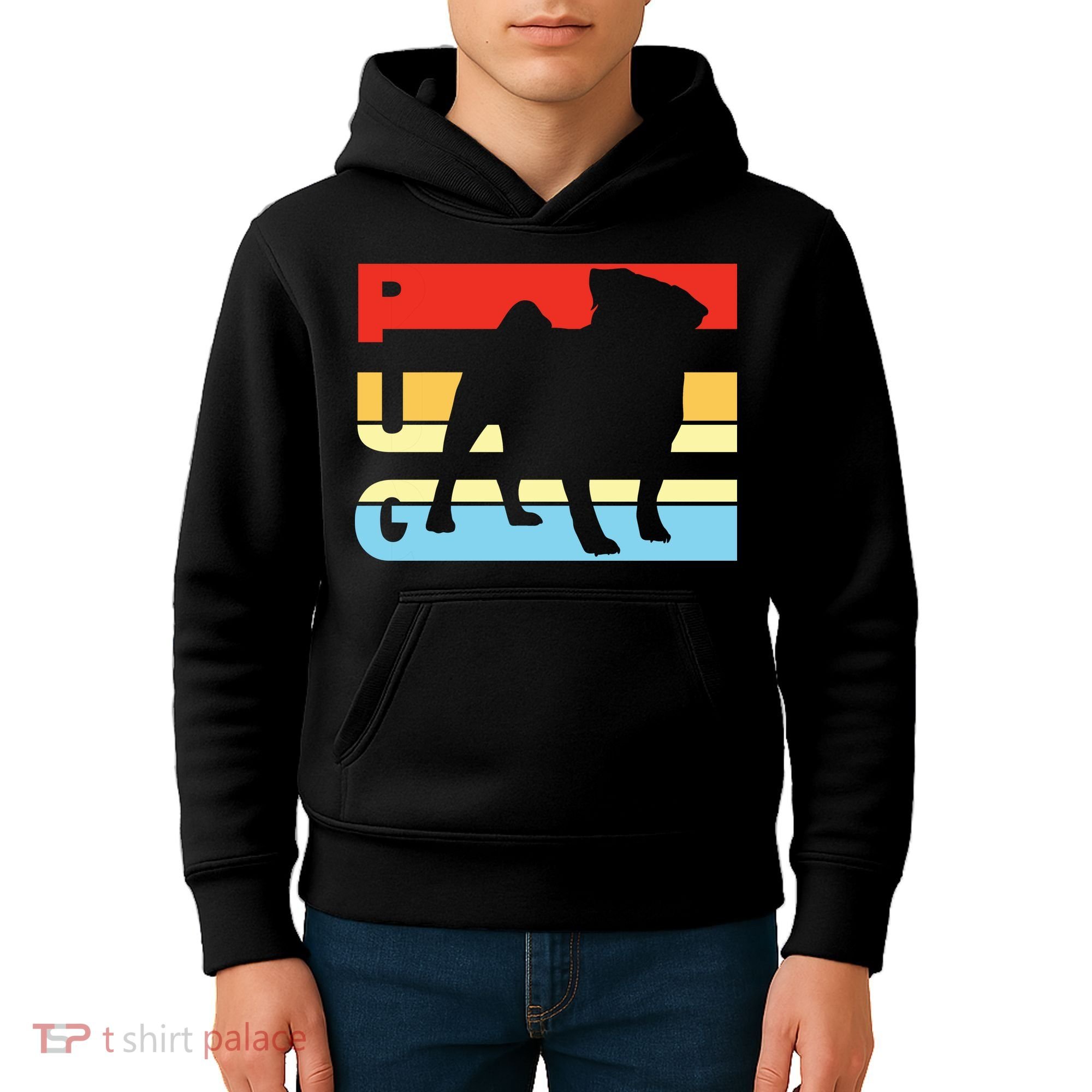 Retro Pug Logo Kids Hoodie