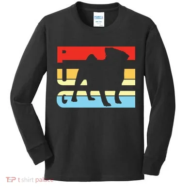 Retro Pug Logo Kids Long Sleeve Shirt