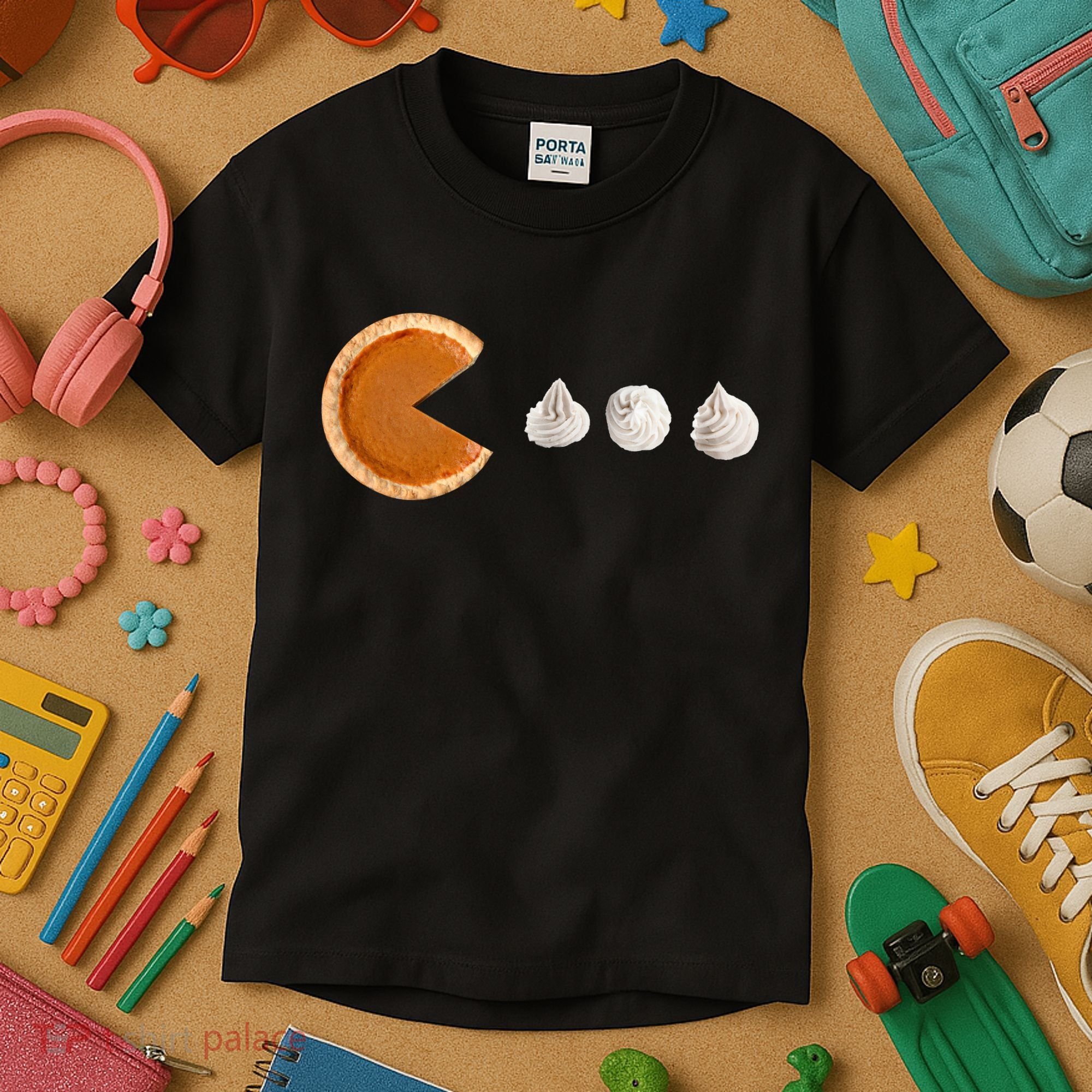 Retro Pumpkin Pie Thanksgiving Game Kids T-Shirt