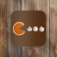 Retro Pumpkin Pie Thanksgiving Game Coaster thumb 0