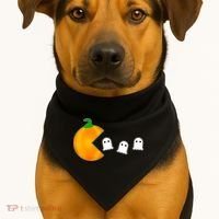 Retro Pumpkin Video Game Funny Halloween USA-Made Doggie Bandana thumb 1