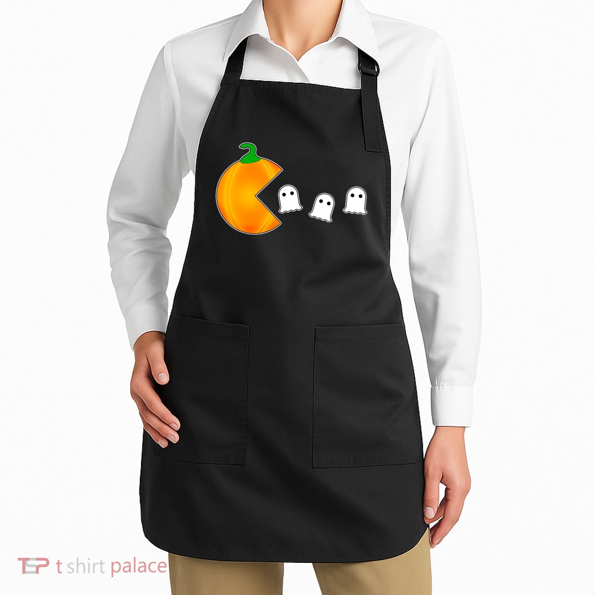 Retro Pumpkin Video Game Funny Halloween Apron