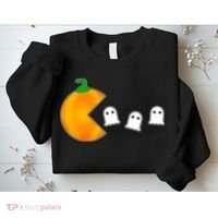 Retro Pumpkin Video Game Funny Halloween Sweatshirt thumb 2