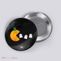 Retro Pumpkin Video Game Funny Halloween Button thumb 0