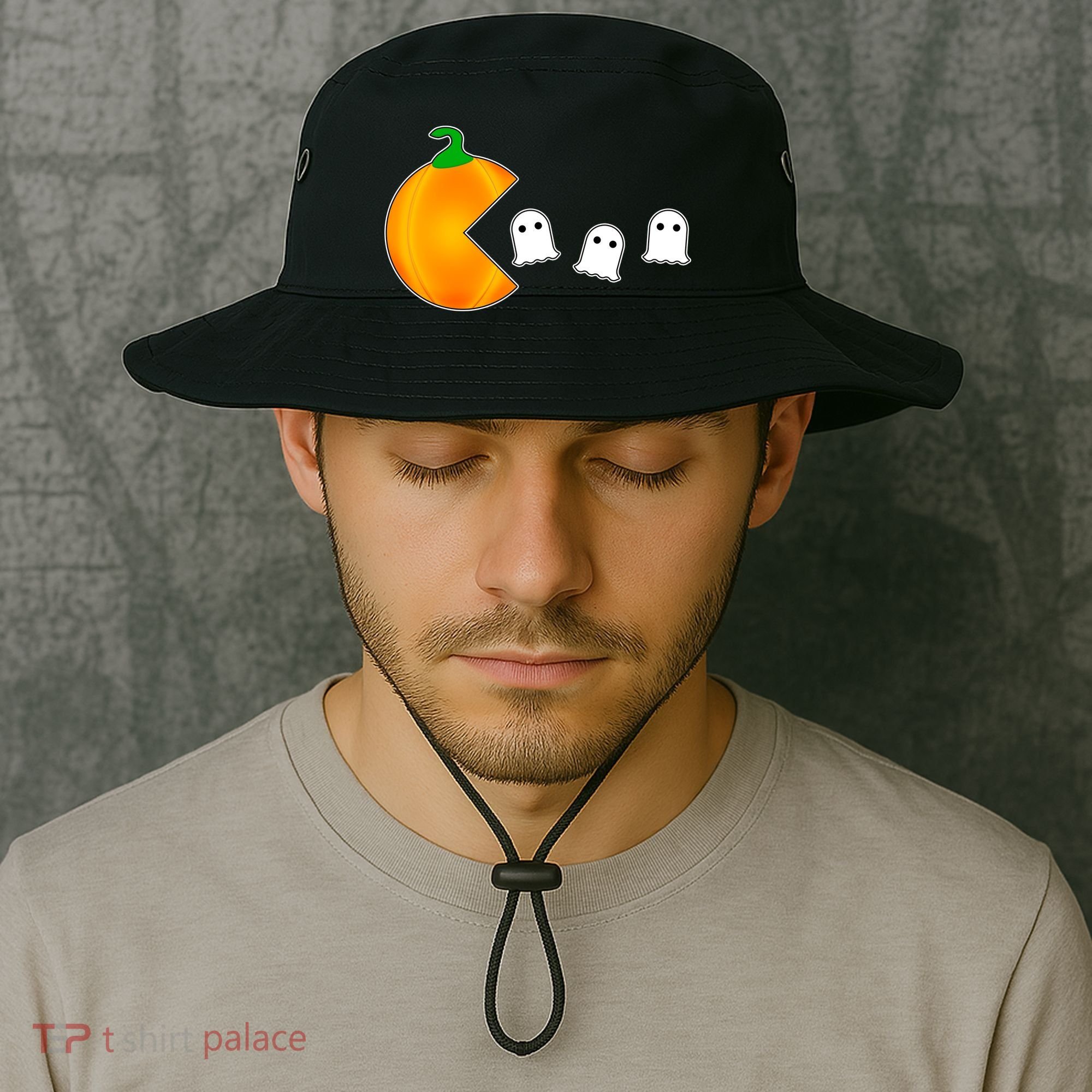 Retro Pumpkin Video Game Funny Halloween Bucket Hat