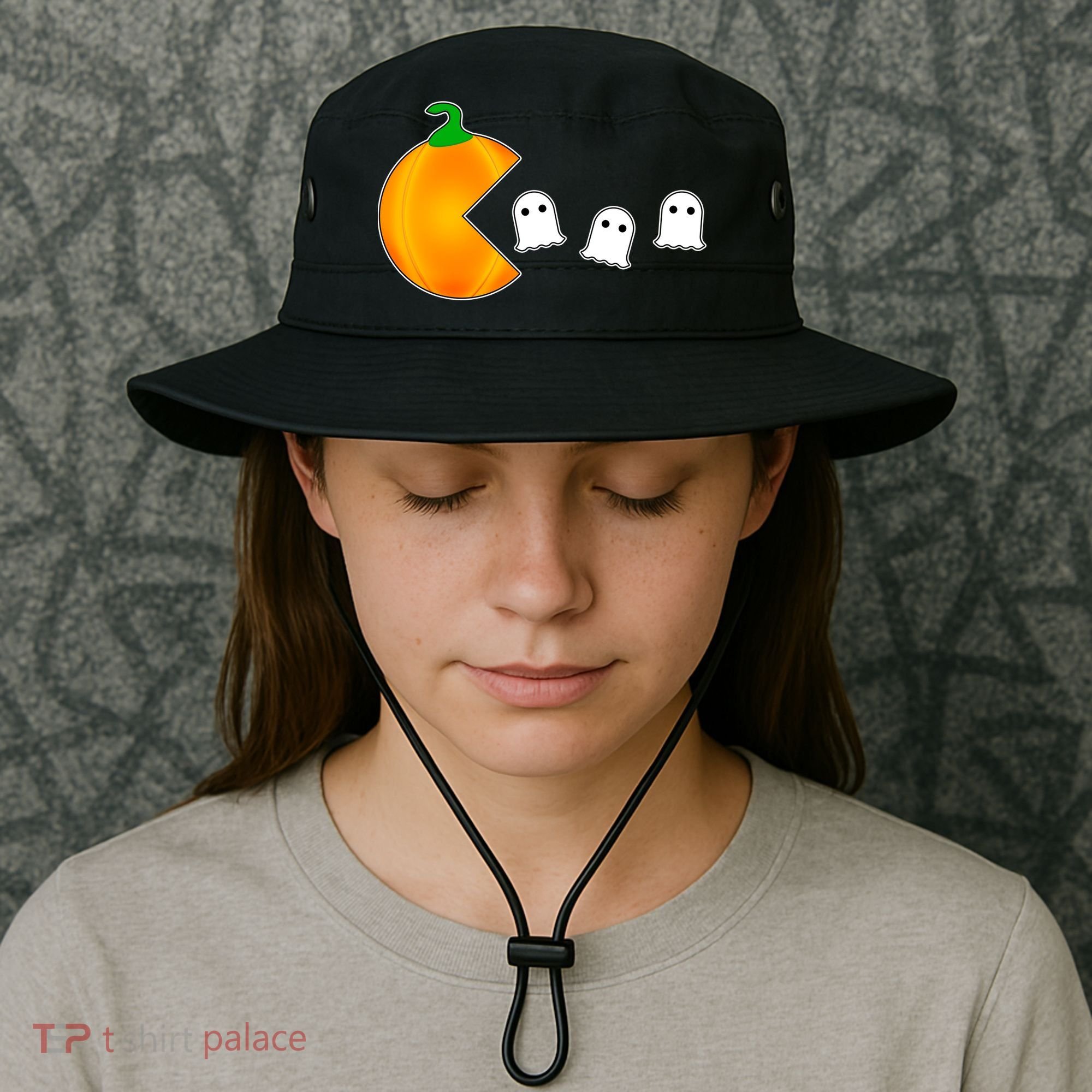Retro Pumpkin Video Game Funny Halloween Bucket Hat