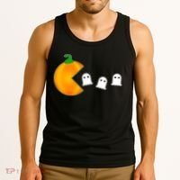 Retro Pumpkin Video Game Funny Halloween Tank Top thumb 3