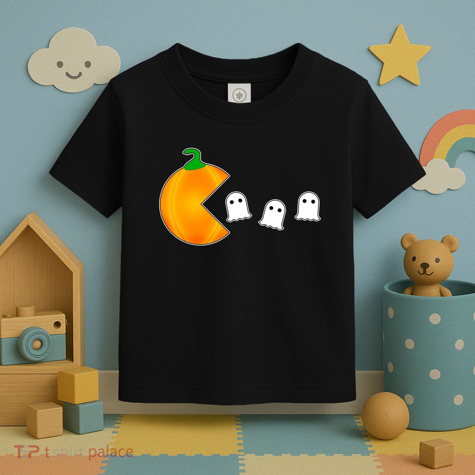 Retro Pumpkin Video Game Funny Halloween Toddler T-Shirt