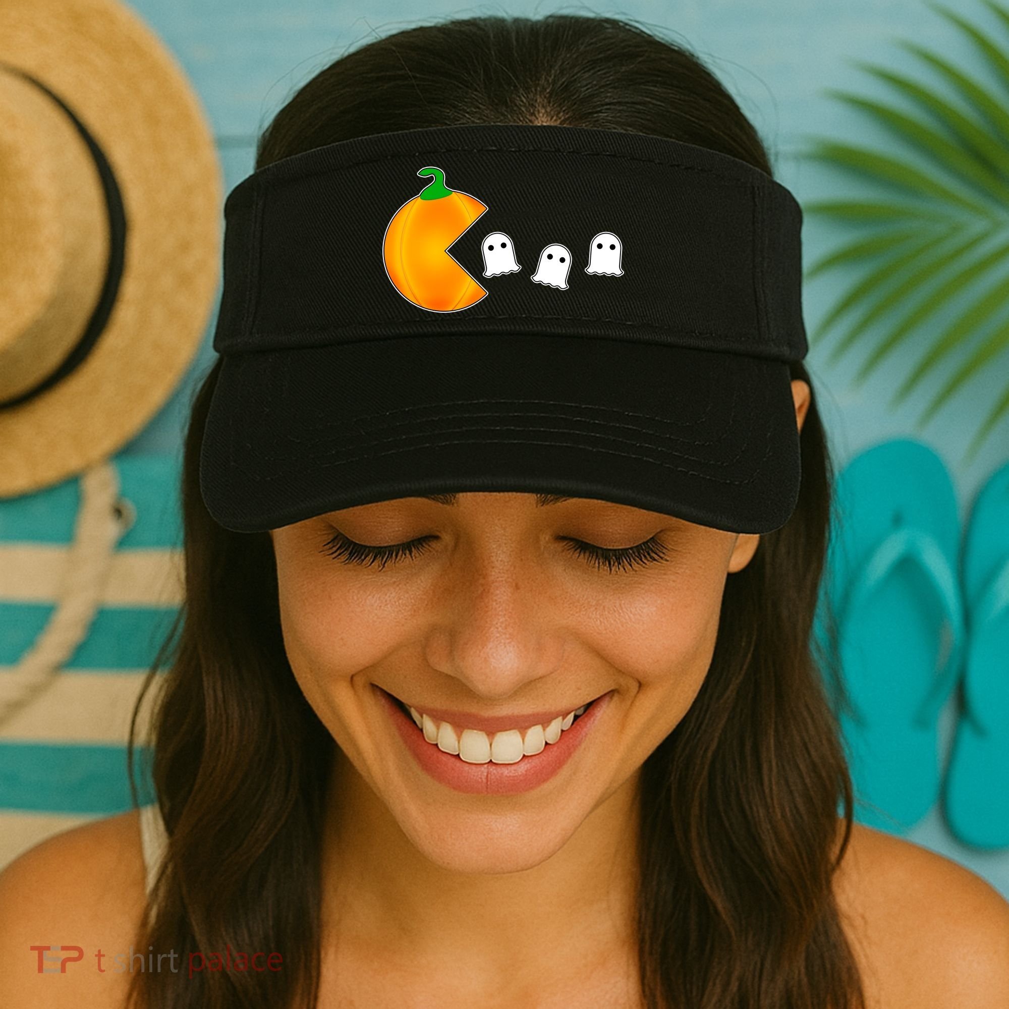 Retro Pumpkin Video Game Funny Halloween Visor