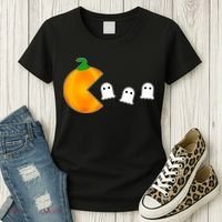 Retro Pumpkin Video Game Funny Halloween Women's T-Shirt thumb 3