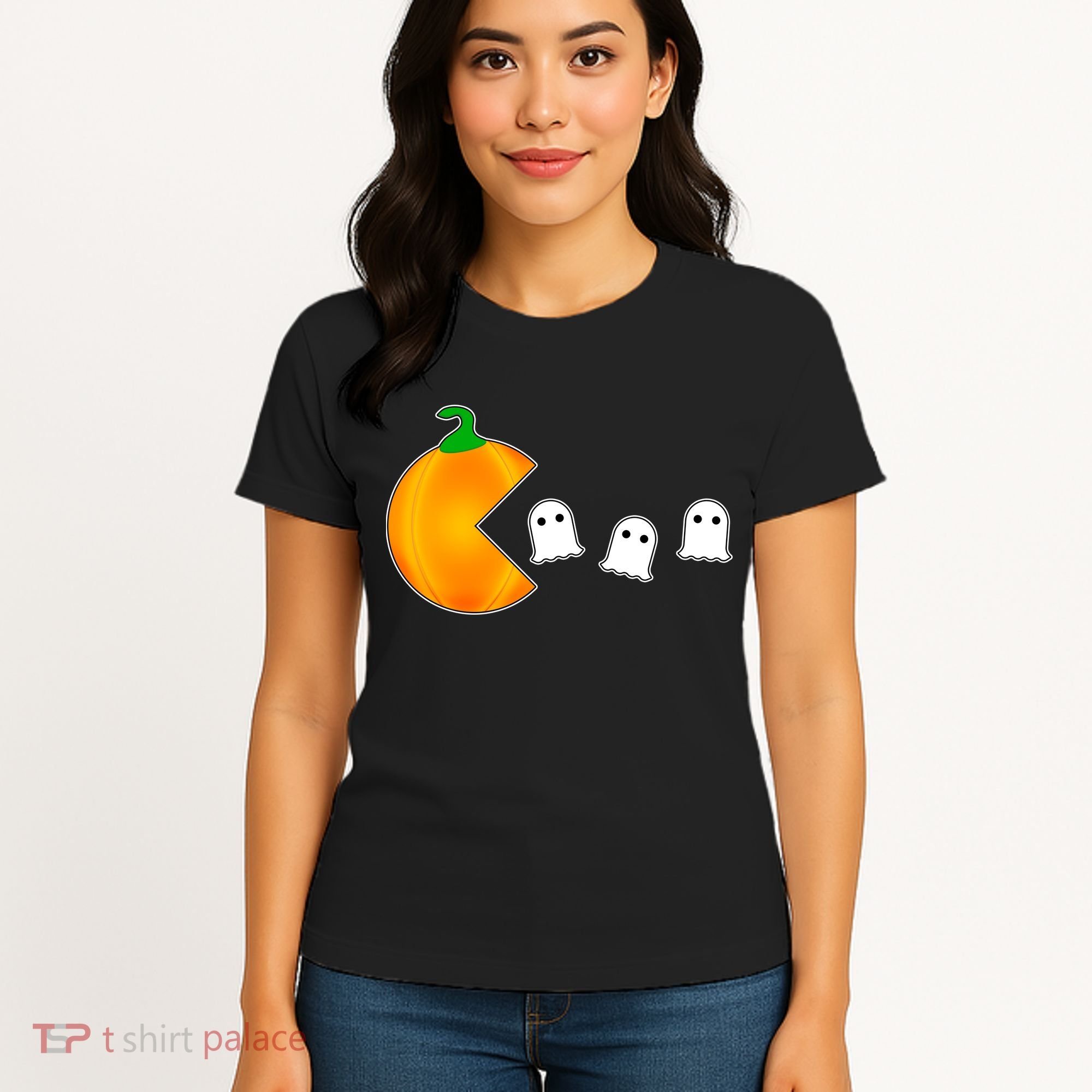 Retro Pumpkin Video Game Funny Halloween Women's T-Shirt