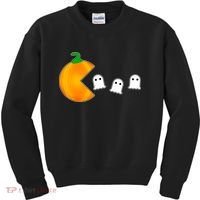 Retro Pumpkin Video Game Funny Halloween Kids Sweatshirt thumb 0