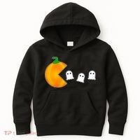 Retro Pumpkin Video Game Funny Halloween Kids Hoodie thumb 0