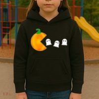 Retro Pumpkin Video Game Funny Halloween Kids Hoodie thumb 3
