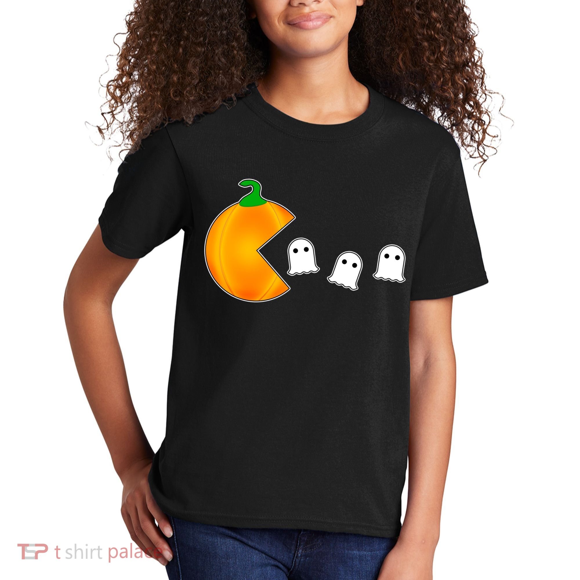 Retro Pumpkin Video Game Funny Halloween Kids T-Shirt