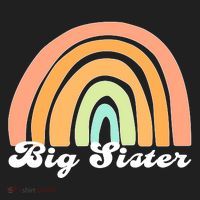 Retro Rainbow Big Sister Sibling Reveal Announcement Women's Sweatshirt thumb 2