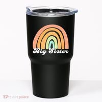 Retro Rainbow Big Sister Sibling Reveal Announcement Tumbler thumb 0