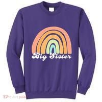 Retro Rainbow Big Sister Sibling Reveal Announcement Sweatshirt thumb 0