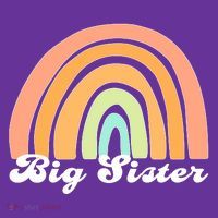 Retro Rainbow Big Sister Sibling Reveal Announcement Coaster thumb 2