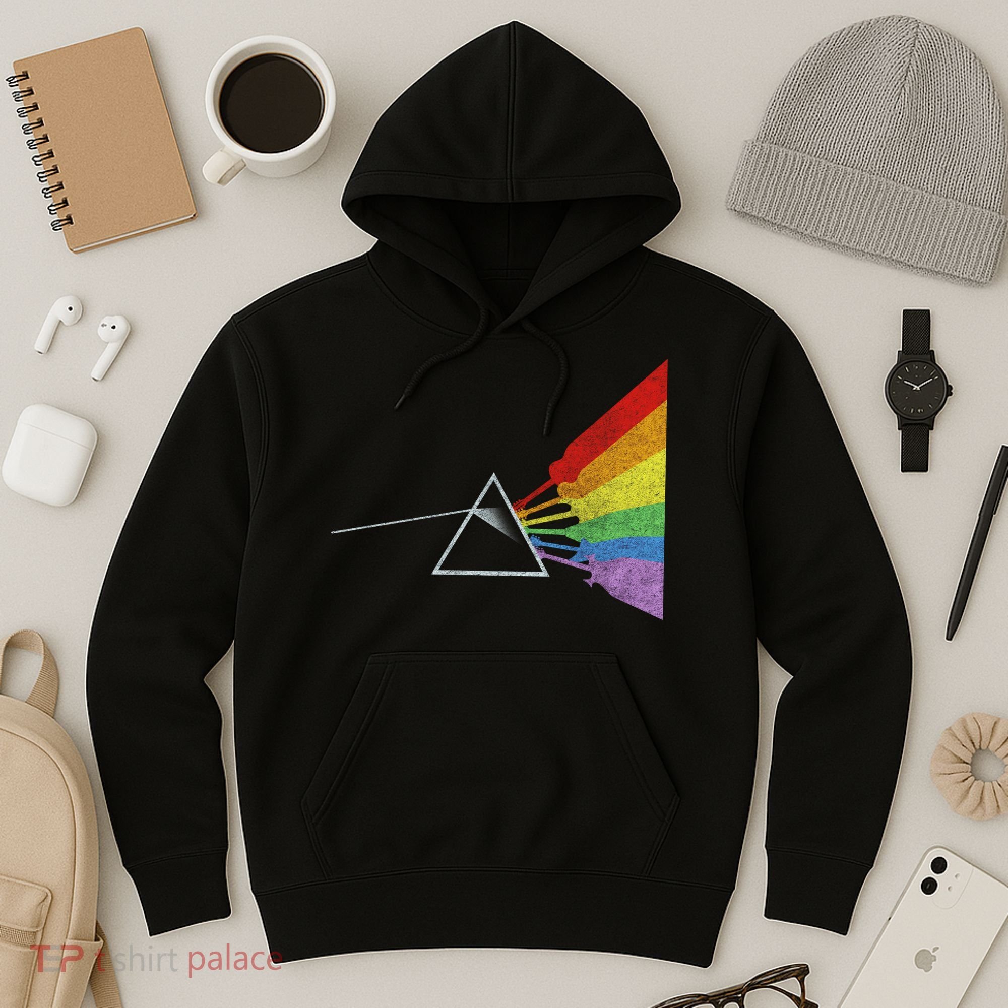 Retro Rainbow Guitars Hoodie