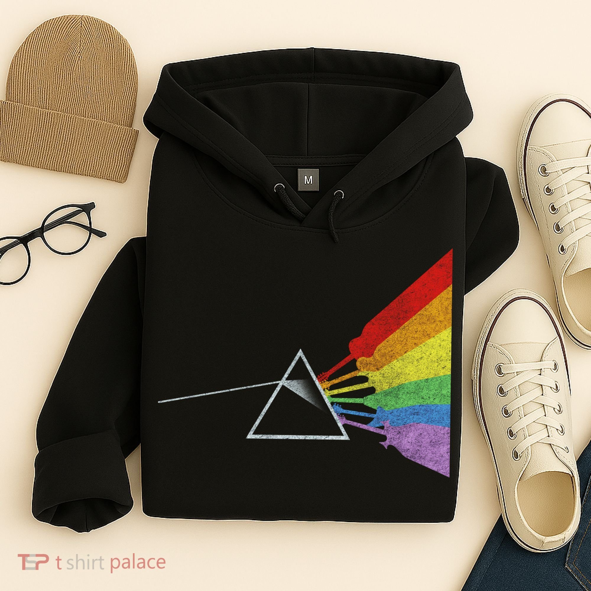 Retro Rainbow Guitars Hoodie
