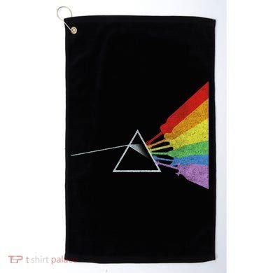 Retro Rainbow Guitars Golf Towel